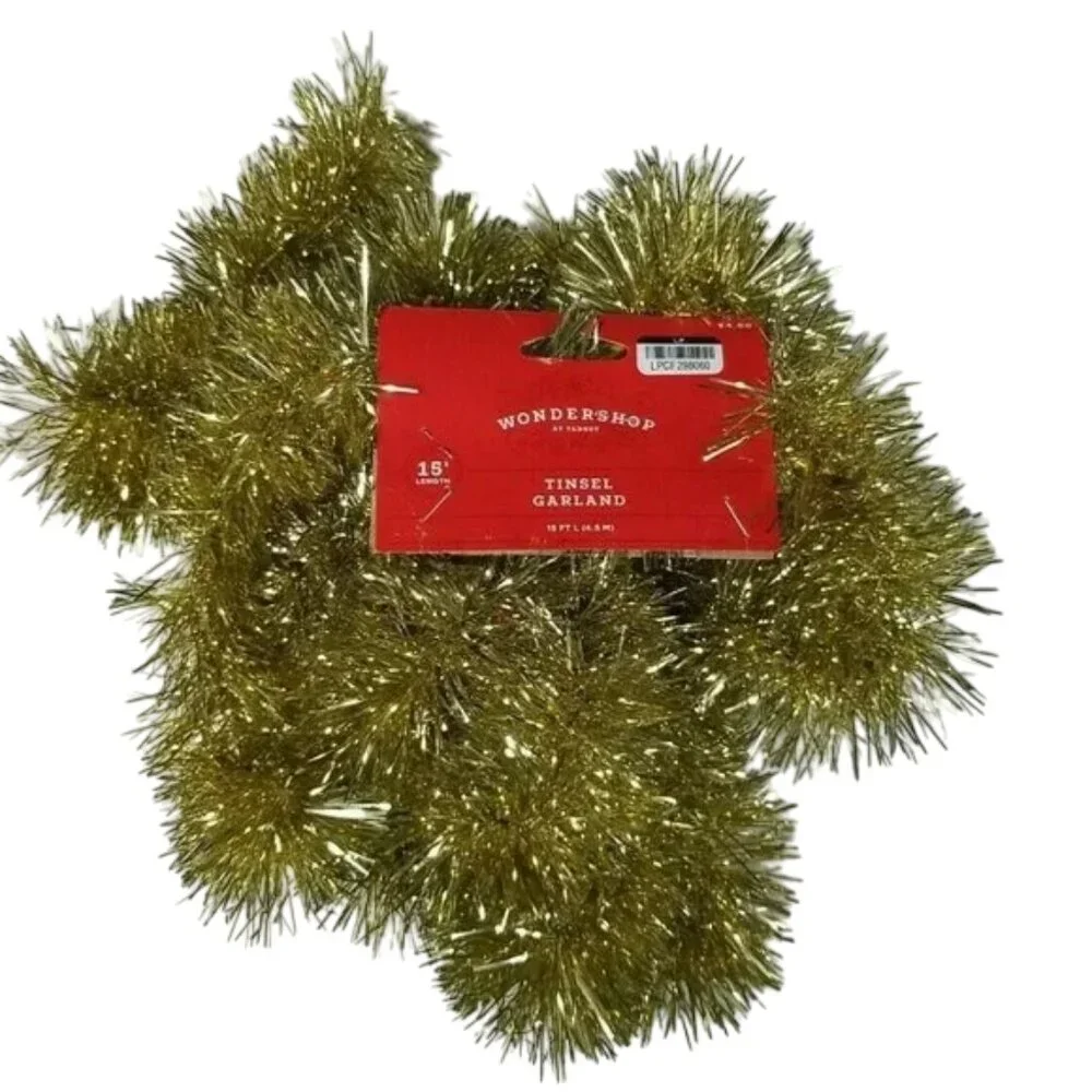 Strand Gold Tinsel Garland 15 Ft Per Strand x 2.5